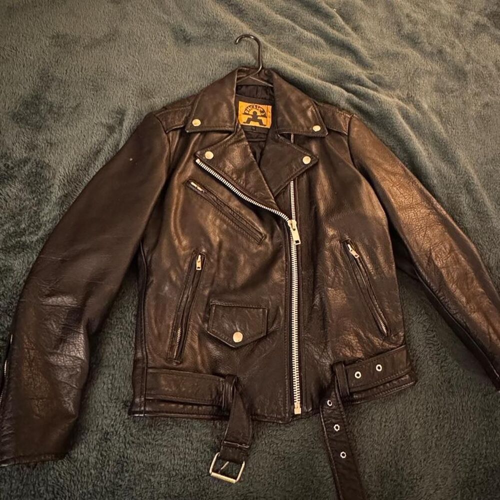 Phase 2 Black Women's Leather Biker Jacket